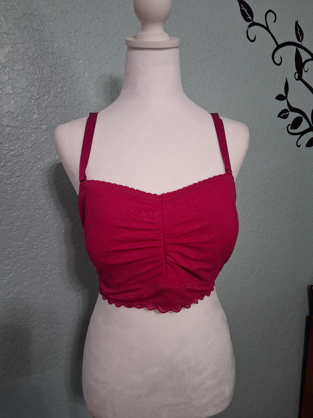 Torrid Curve Bright Fuchsia Lace Bralette